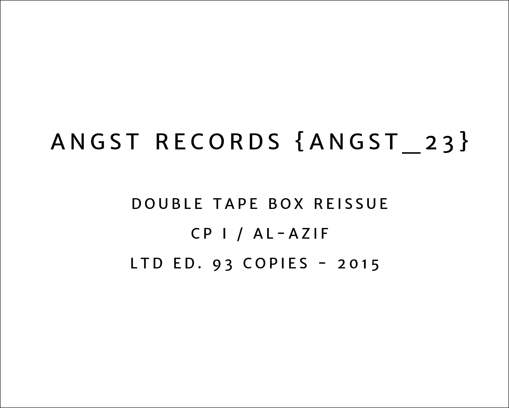 Angst23 double box reissue